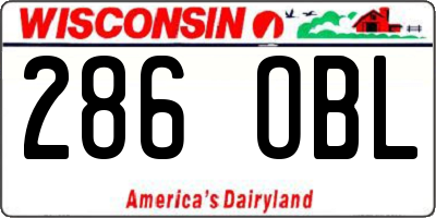 WI license plate 286OBL
