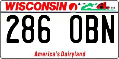 WI license plate 286OBN