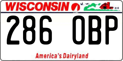 WI license plate 286OBP