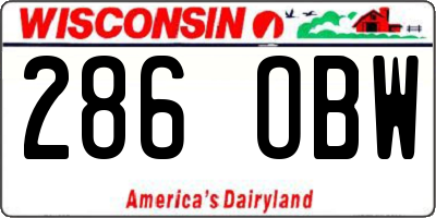 WI license plate 286OBW