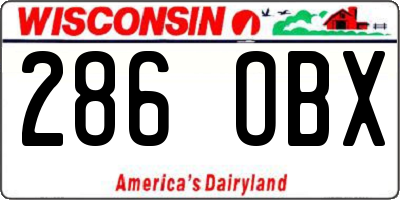 WI license plate 286OBX