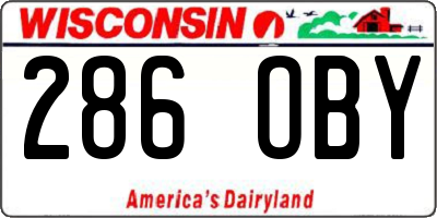 WI license plate 286OBY