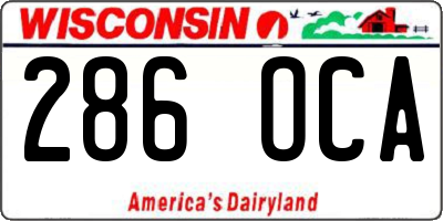 WI license plate 286OCA