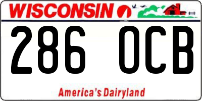 WI license plate 286OCB