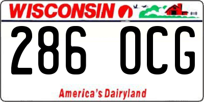 WI license plate 286OCG