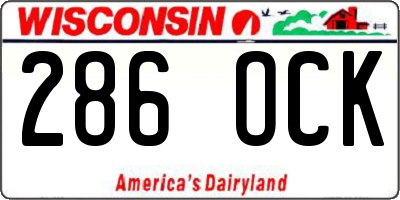 WI license plate 286OCK