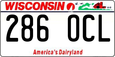 WI license plate 286OCL