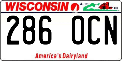 WI license plate 286OCN