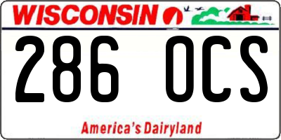 WI license plate 286OCS