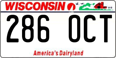 WI license plate 286OCT