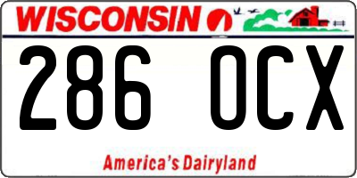 WI license plate 286OCX
