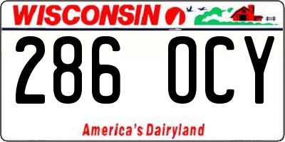 WI license plate 286OCY