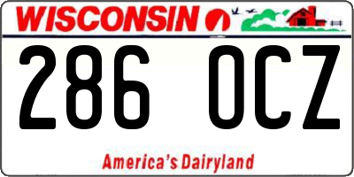 WI license plate 286OCZ
