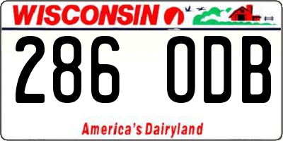 WI license plate 286ODB