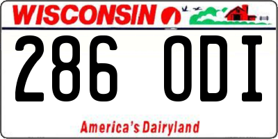 WI license plate 286ODI