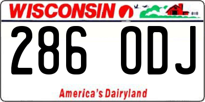WI license plate 286ODJ