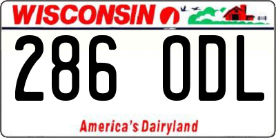 WI license plate 286ODL