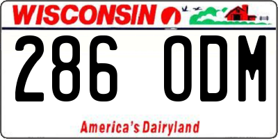WI license plate 286ODM