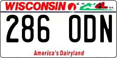 WI license plate 286ODN