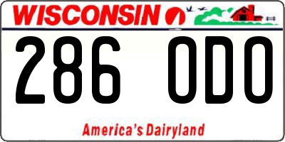 WI license plate 286ODO