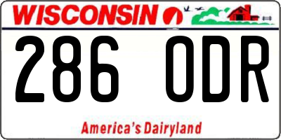 WI license plate 286ODR