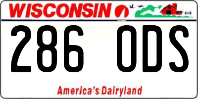 WI license plate 286ODS