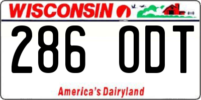 WI license plate 286ODT