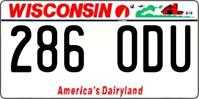 WI license plate 286ODU