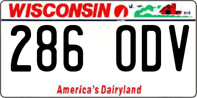 WI license plate 286ODV