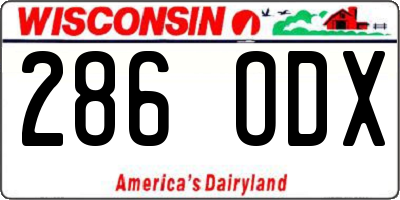 WI license plate 286ODX