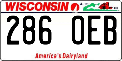 WI license plate 286OEB