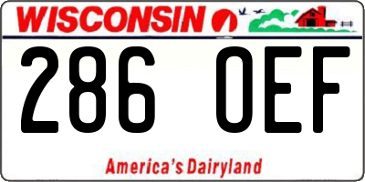 WI license plate 286OEF