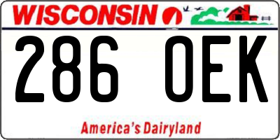 WI license plate 286OEK