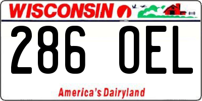 WI license plate 286OEL
