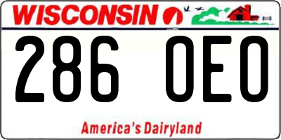 WI license plate 286OEO