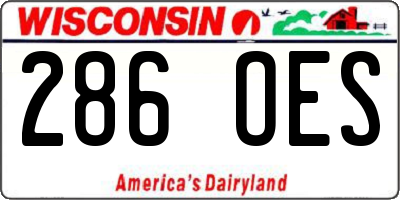 WI license plate 286OES