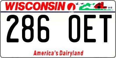 WI license plate 286OET