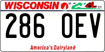 WI license plate 286OEV