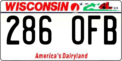 WI license plate 286OFB