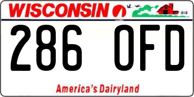 WI license plate 286OFD
