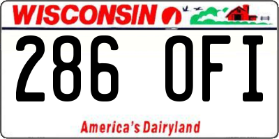 WI license plate 286OFI