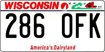 WI license plate 286OFK