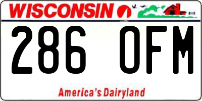 WI license plate 286OFM