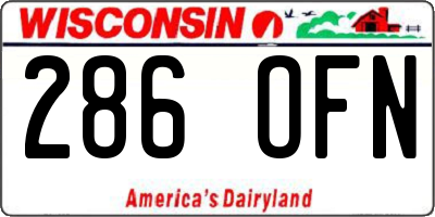 WI license plate 286OFN