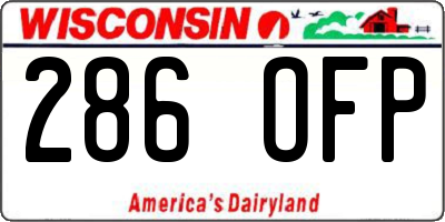 WI license plate 286OFP