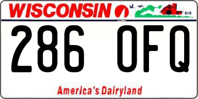 WI license plate 286OFQ