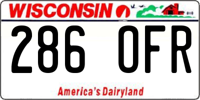 WI license plate 286OFR