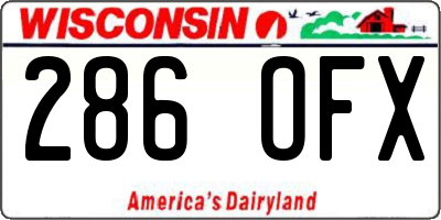 WI license plate 286OFX