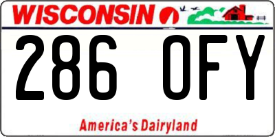 WI license plate 286OFY