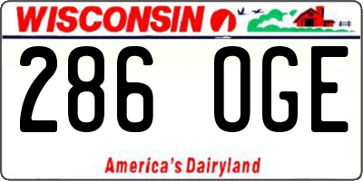 WI license plate 286OGE